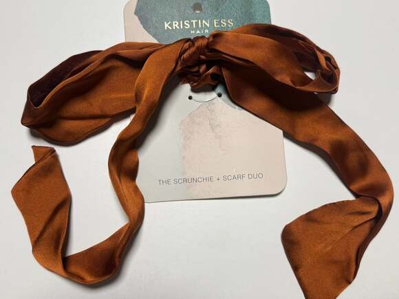 Kristin Ess Accessories - 💲Kristin Ess The Scrunchie + Scarf Duo in Rust Satin